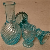 vase stage glas turkis drejet glas antik glas dele genbrug